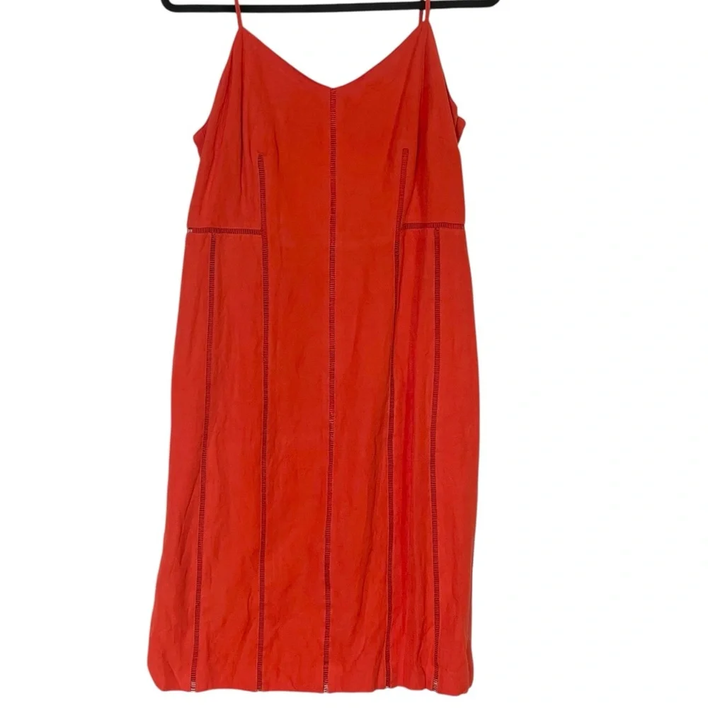 Banana Republic Aline Fitted‎ Linen Dress Sz 8 Red Pencil summer Feminine Lolita